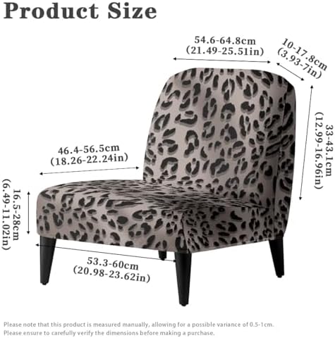 Grey Leopard Print Accent Chair Slipcover for Dining Room