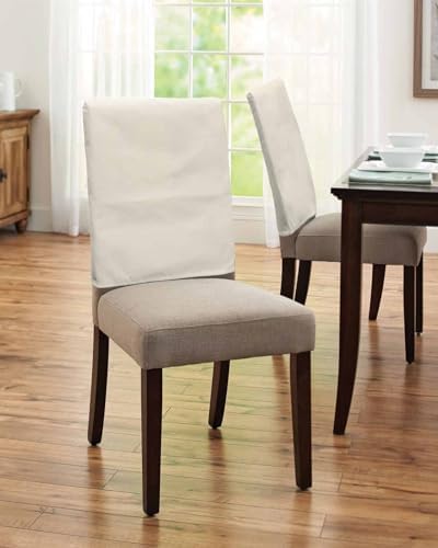 Cream Beige Chair Back Covers 4 Pcs Dining Room Slipcovers
