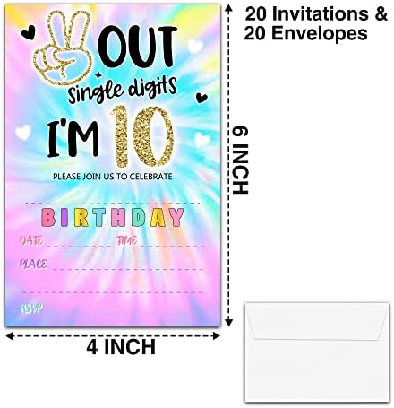 YSTEP Tie Dye 10th Birthday Invites