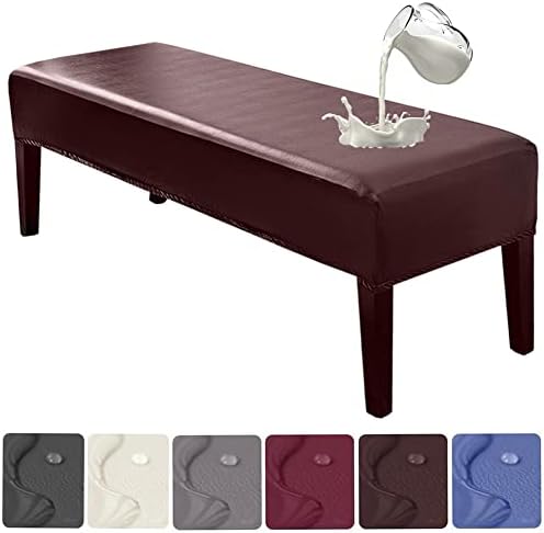 HFCNMY Waterproof PU Dining Bench Cover - Stretch Removable Washable