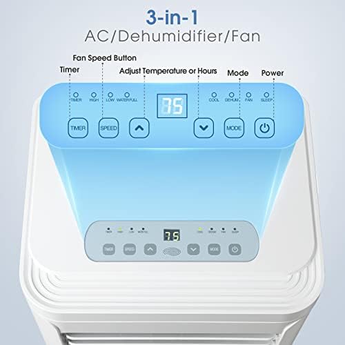 RWFLAME 10000 BTU Portable AC with Remote Control