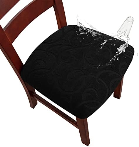 Genina Waterproof Chair Seat Covers 2PCS Flower Pattern Black