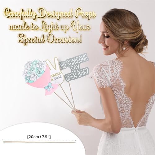 Soul Shift 60PCS Pastel Wedding Photo Booth Props - Ready to Use