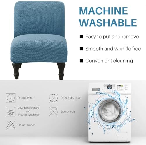 MIFXIN Armless Accent Chair Cover Jacquard Blue
