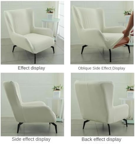 Dark Green Stretch Wingback Chair Slipcover with Arms