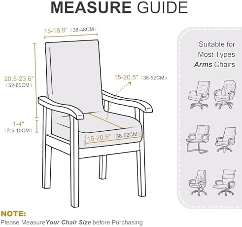 NICEEC Universal Deep Grey Arm Chair Covers Set of 2 with Zipper