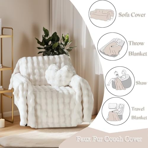 3D Bubble Mat Faux Fur Sofa Cover for Home and Pets