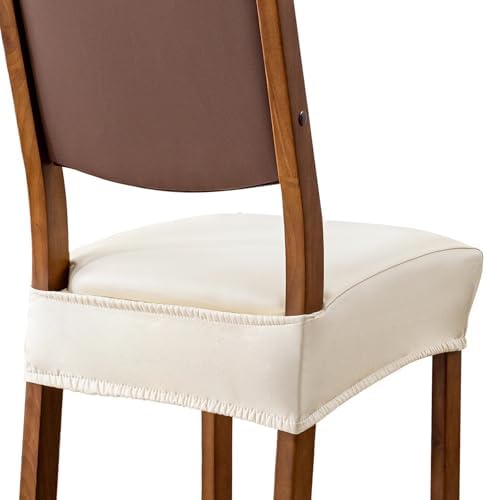 YUEANG Waterproof Dining Chair Seat Covers Set of 4 Beige