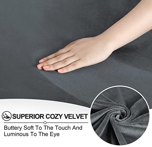 FestiCorp 4 Piece Velvet Sofa Cover Grey