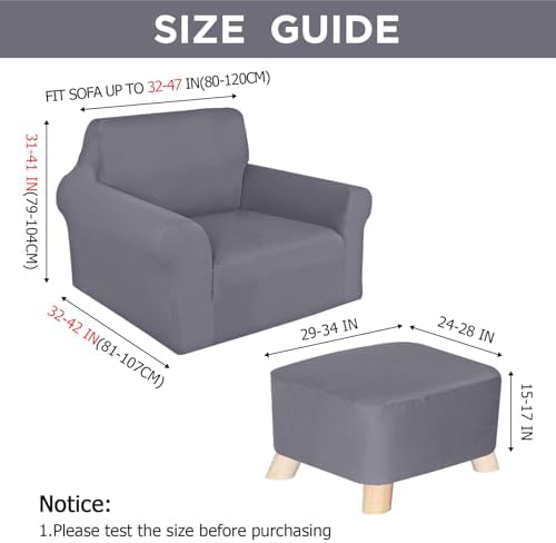 Chair and Ottoman Slipcover Set with Milk Silk Fabric