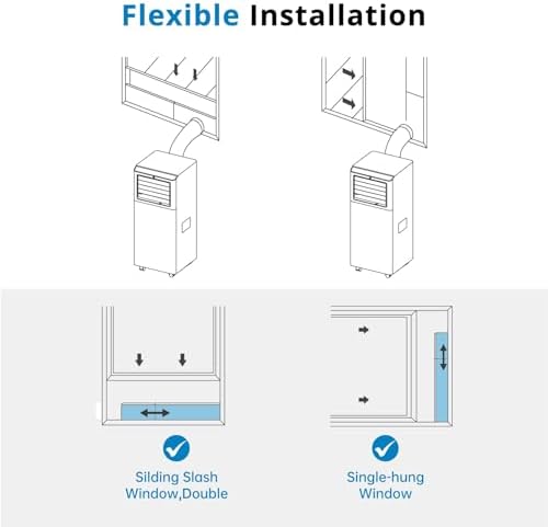 Euker 8000 BTU Portable Air Conditioner with Fan Mode and Dehumidifier