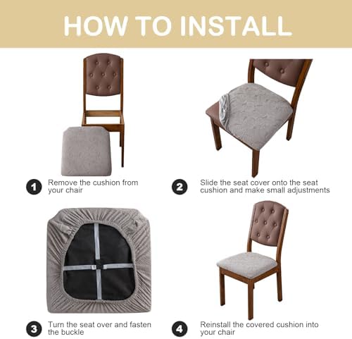 Yueang Waterproof Dining Chair Slipcovers 4 PCS