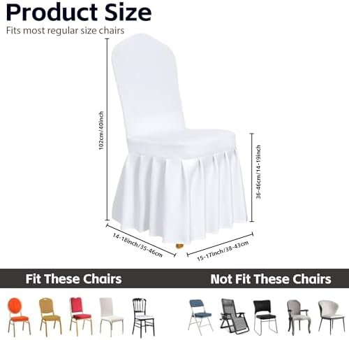 Vencede Dining Chair Covers with Skirt 6pcs