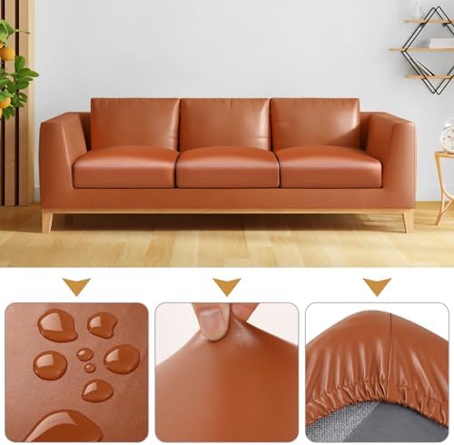 Fuloon Faux Leather Sofa Slipcover 3 Pack