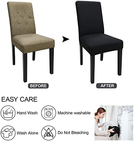 Keyroal Dining Chair Covers Set of 4 Black
