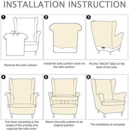 Chickwin Stretch Wingback Chair Slipcover in Blue Purple