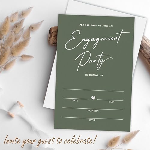 TPYEN 25 Engagement Party Invitations with Envelopes