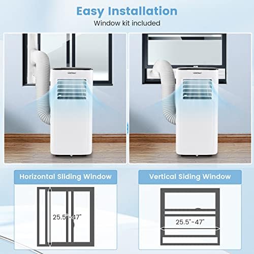 COSTWAY 9000 BTU Portable Air Conditioner with Dehumidifier