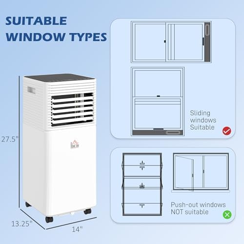 HOMCOM 10000 BTU Portable Air Conditioner With Cooling Fan and Dehumidifier