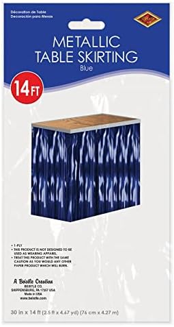 Beistle 1 Ply Metallic Blue Table Skirting 1 Count