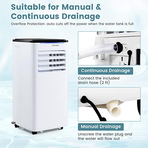 COSTWAY 8000 BTU Portable AC Unit for 300 SqFt Room