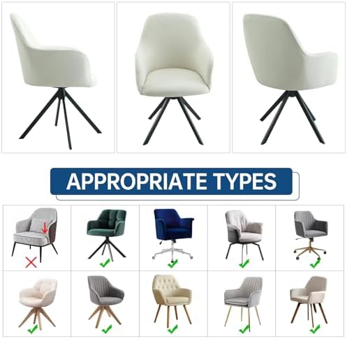 Swivel Armchair Cover for Office and Living Room