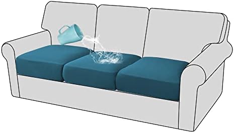 HVERSAILTEX 3 Piece Sofa Slipcovers Peacock Blue