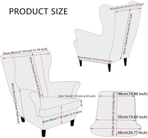 Wyleber Waterproof Wingback Chair Cover Mint Green