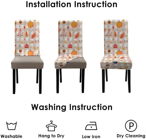 4 Pcs Fall Dining Chair Covers with Pattern