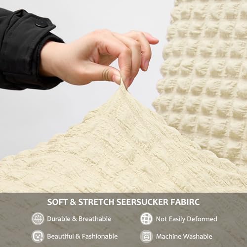 NICEEC High Stretch Chair Covers Set of 6 Beige