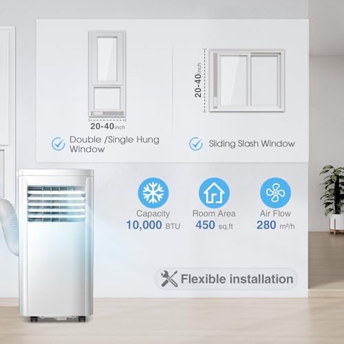 RWFLAME 10000 BTU Portable AC with Remote Control
