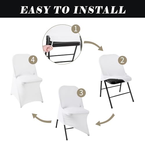 12 PCS Water Resistant Spandex Chair Covers for Home Events