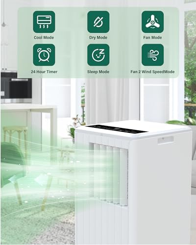 NeapNuuk 8000 BTU Portable AC Unit with Remote Control and 24H Timer