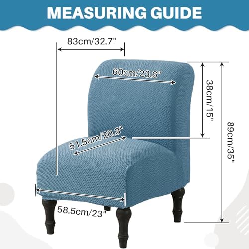MIFXIN Armless Accent Chair Cover Jacquard Blue
