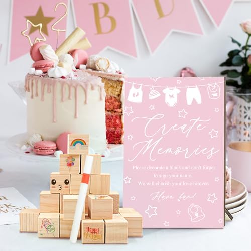 97 Pcs Pink Baby Shower Games Sign Kit