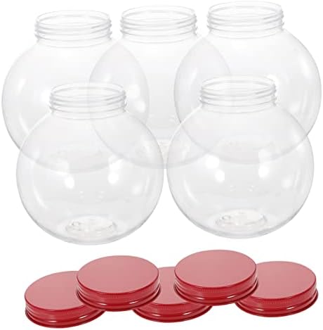 Gadpiparty 5Pcs Clear Christmas Candy Bottles with Sealing Lids
