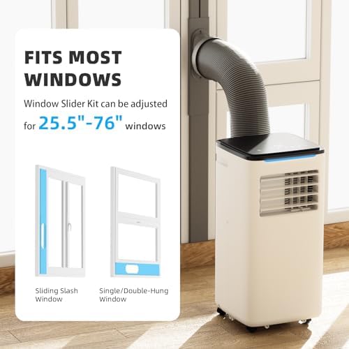 DENBIG 10000 BTU Portable AC Unit with Dehumidifier and 2 Speed Fan