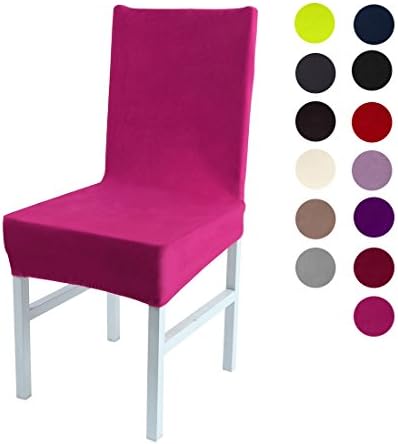 Uxcell Plush Dining Chair Cover Pink Velvet Slipcover Protector