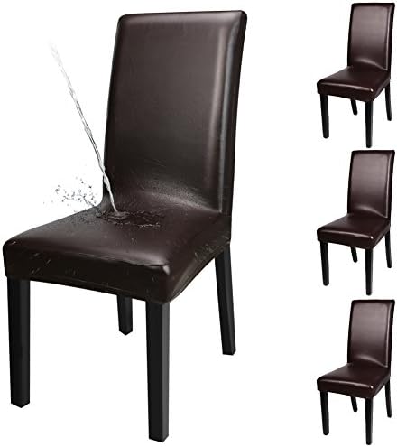 YISUN Dining Chair Covers 4 Pack Deep Coffee