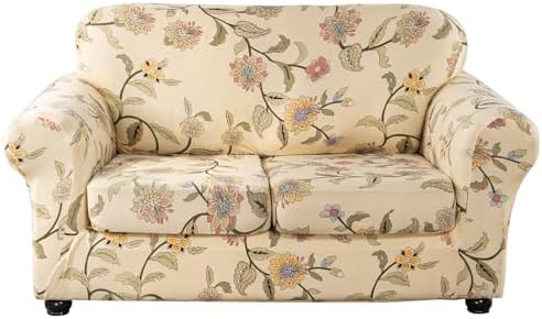 Lamberia Floral Pattern Sofa Slipcover 3 Piece Set