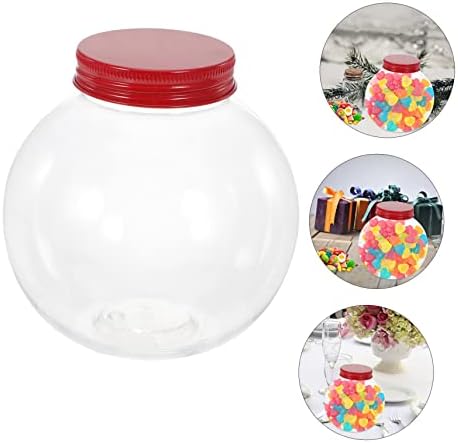 Gadpiparty 5Pcs Clear Christmas Candy Bottles with Sealing Lids