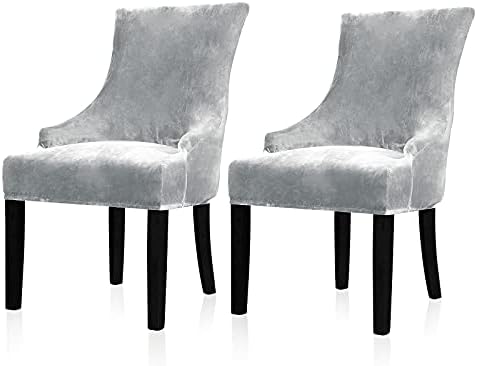 Lellen Velvet Stretch Dining Chair Cover - 2PC Reusable Protector