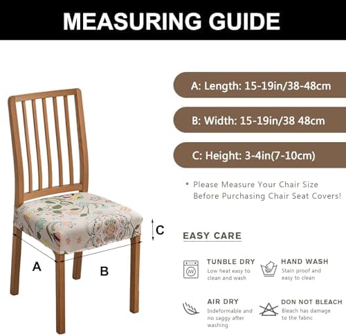 FUANGUI Dining Chair Covers 4 Pack Stretch Jacquard
