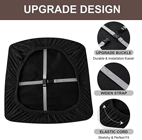 Genina Waterproof Chair Seat Covers 2PCS Flower Pattern Black
