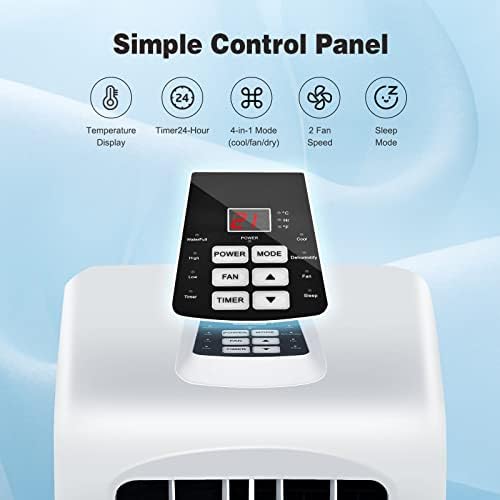 COSTWAY 8000 BTU Portable AC with Dehumidifier and Remote Control