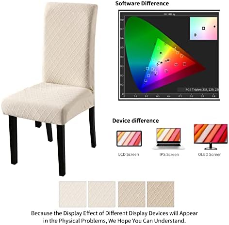 Waterproof Dining Chair Covers 6 Pack Beige