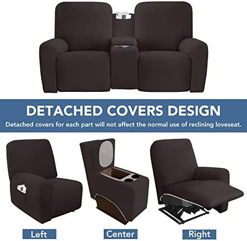 Easy Going Stretch Recliner Loveseat Cover with Console and Storage