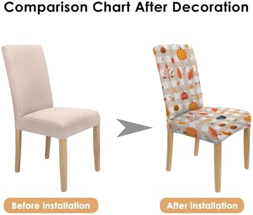 4 Pcs Fall Dining Chair Covers with Pattern