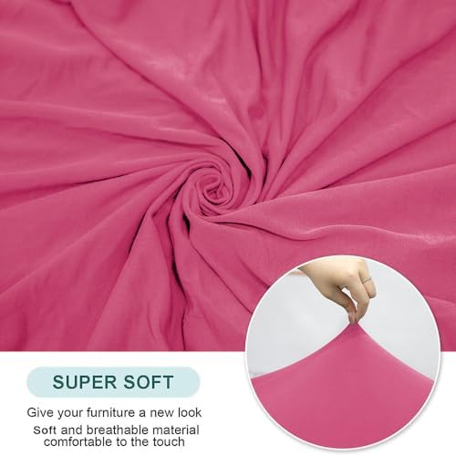 Hot Pink Stretch Wing Chair Covers 2 Piece Set