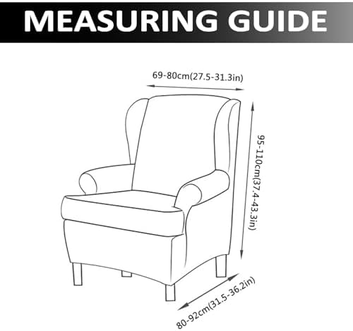 Pink Wingback Chair Covers with Arms for Deluxe Plush Armchair